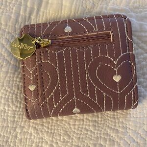 Love Betsey by Betsey Johnson Mauve Heart Stitched Wallet